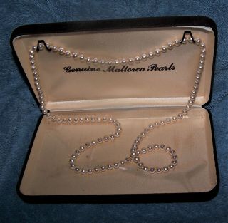 Vintage Mallorca Knotted Pearl Necklace - 28 