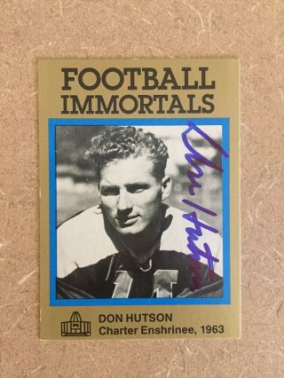 Don Hutson Immortals Autograph Signed Card Packers