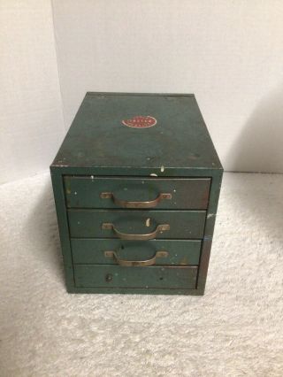 Vintage Wards Master Quality Metal 4 Drawer Small Parts Cabinet