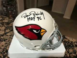 Dan Dierdorf Hof 96 St.  Louis Cardinals Autographed Signed Throwback Mini Helmet