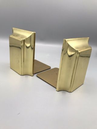 Vintage Solid Brass Bookends Made In Spain