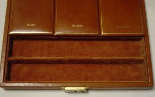 VINTAGE MEN ' S JEWELRY BOX BROWN COLORED POSSIBLY EARLY 1950 ' S Comes With a Key 3