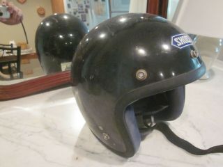 Vintage 1971 Shoei Motorcycle Helmet S - 3 Black Size S