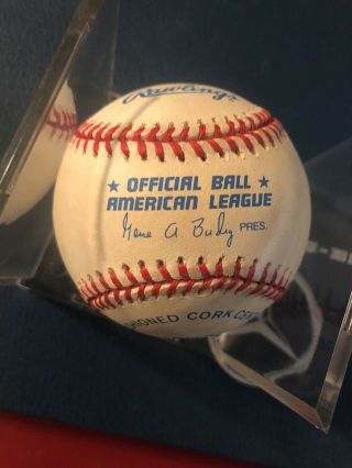 Manny Ramirez Signed Official AL Gene Budig Baseball with cube 2