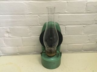 Vintage Wall Mounted Oil Lamp - With Reflector And Chimney