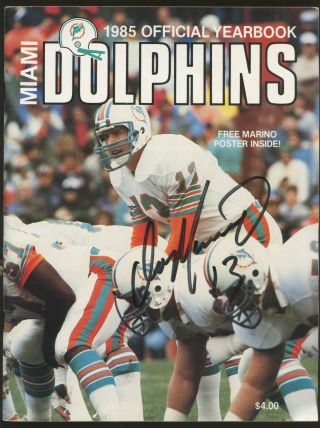 Dan Marino Hof Signed Dolphins 1985 Official Yearbook Autograph Auto W/ Jsa