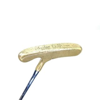 Vintage Acushnet Bullseye Standard Gold Golf Putter Right Hand Fluted Steel 35 "