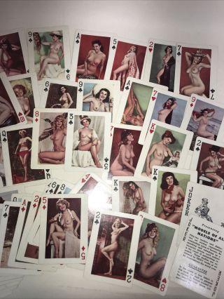 Vintage Nudes Playing Cards Lucky Chips 1950’s ‘models Of All Nations’ Complete