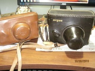 Argus Vintage 35mm Cameras Aka The Brick.  Two Cameras And Cases