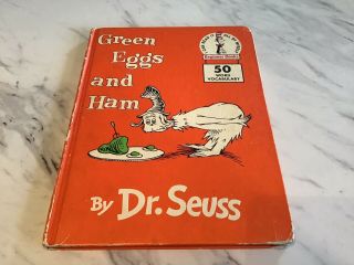 Vintage Hard Cover Childrens Book 1960 “green Eggs And Ham” 1st Edition Dr Suess