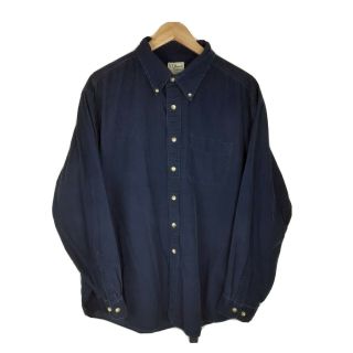 Vintage Ll Bean Navy Blue Long Sleeve Retro Oversize Corduroy Cord Shirt Size Xl