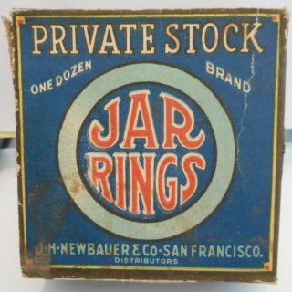Vintage Private Stock Brand Jar Rings Jar Rubbers - Full Box Of 12 Gray