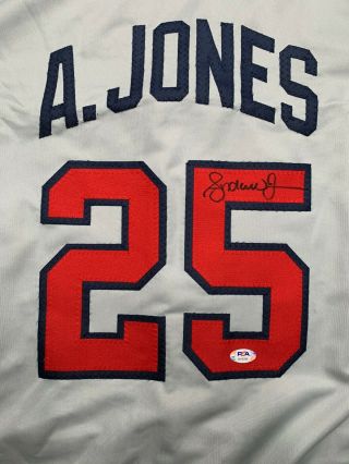 Andruw Jones autographed signed jersey MLB Atlanta Braves PSA 2