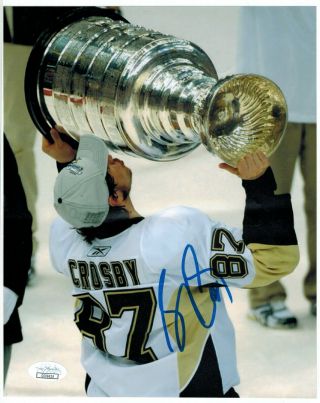 Sidney Crosby Pittsburgh Penguins Stanley Cup Autographed 8x10 Picture Jsa