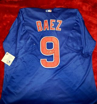 Javier Baez Signed Chicago Cubs Blue Road Jersey