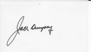 Vintage Jack Dempsey Signed 3.  5 X 5 Index Card Boxing