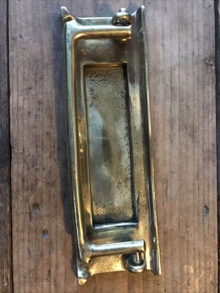 vintage early 20th century solid brass letter box door knocker 2