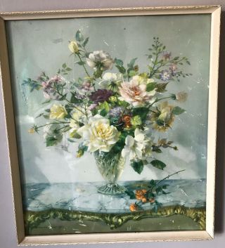 Vintage Vernon Ward Mid Century Print 60’s Midsummer Fragrance Frame
