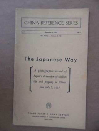 1937 China Reference Series Sino - Japanese War Atrocities Photo Book Vintage