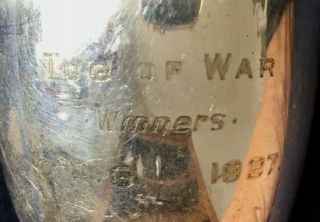 1927 Tug Of War Vintage Silver Plate Trophy,  Trophies,  Loving Cup,  Trophy