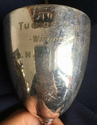 1927 Tug of War vintage silver plate trophy,  trophies,  loving cup,  trophy 3