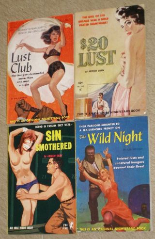 Set Of 4 Vintage Gga Adult Assorted Paperbacks 1959 - 1965 Nightstand & Idle Hour