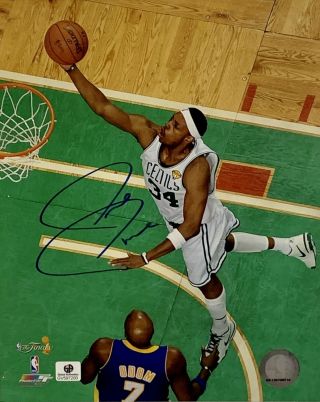 Paul Pierce Signed Boston Celtics Finals Vs Lakers 8x10 Photo Autographed