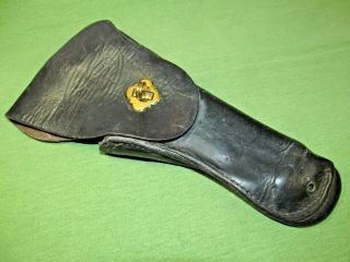 Vintage Us Marked Black Leather Flap Holster For Colt 1911 - Custom Latch