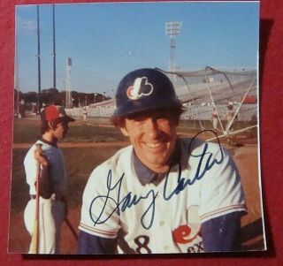 Gary Carter Signed Color Photo 1976 Montreal Expos Baseball Autograph Hof Dec.