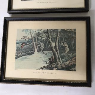 2 X Vintage Framed Shooting Art Prints by H Alken Woodcock & Pheasant Game Hunt 2
