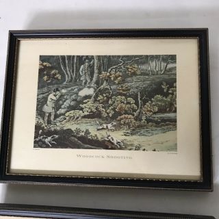 2 X Vintage Framed Shooting Art Prints by H Alken Woodcock & Pheasant Game Hunt 3