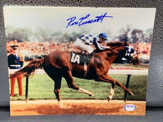 Secretariat - Ron Turcotte Signed Kentucky Derby Photo - Psa / Dna