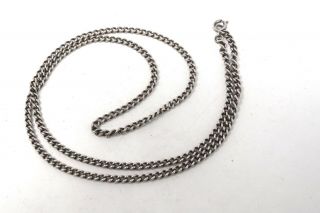 A Vintage 925 Sterling Silver Curb Link Necklace 16.  2g 29203