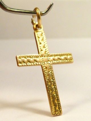 Solid Vintage 9ct Yellow Gold Religious Crucifix Cross Pendant Charm Fob