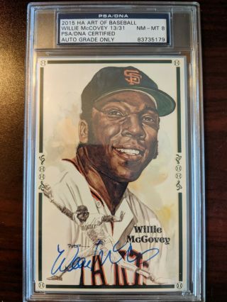 Willie Mccovey Slabbed Psa Dna Autographed Hand Signed Perez Steele Postcard