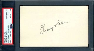 George Kell Gem 10 Psa Dna Autograph Hand Signed 3x5 Index Card