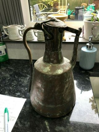Large French Vintage Antique Copper Water Jug/pitcher