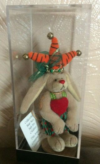 Vintage Miniture Artist Rabbit Made With Mohair By Deb Canham