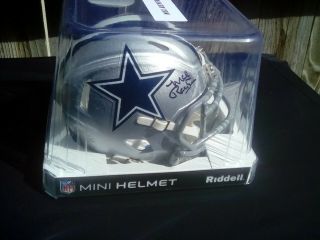Mel Renfro HOF signed autograph Dallas Cowboys mini speed Helmet Beckett 2