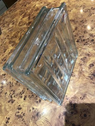 VINTAGE UNUSUAL ART DECO GLASS BRICK BLOCK TRIANGLE FACETED HORIZONTAL VERTICAL 3