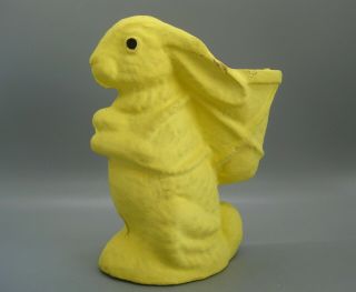 Vtg German Paper Mache Easter Bunny Yellow Composition Candy Container Germany