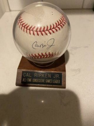 Cal Ripken Jr Autographed Baseball No Crack In Case