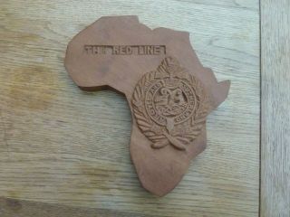 Vintage Argyll & Sutherland Highlanders Hand Carved Wood Africa Plaque 9 X 8 "