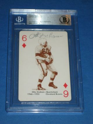 Otto Graham (browns) Signed Playing Card Beckett Authenticated