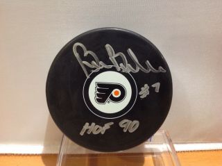 Hof Hockey Bill Barber Autographed Flyers Puck Jsa Certified