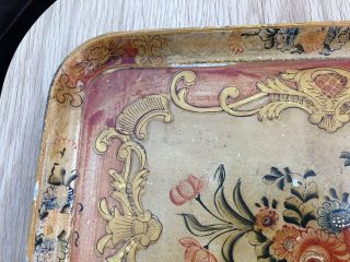 Vintage Hand Painted Japanese Papier Mache Serving Tray 2