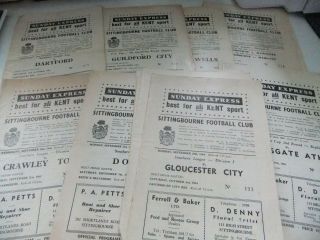 Sittingbourne Fc Rare Vintage Programmes 1960s On X 22 All Matches Listed - Vgc