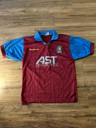 Vintage Rare Aston Villa Reebok 1995/1997 Home Shirt Size 34/36 "