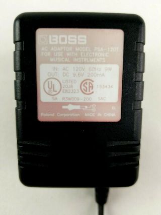 Vintage Boss Psa - 120t 9v Ac Power Adapter Cord Guitar Effects Pedal