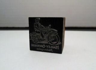 Vintage Letterpress Printer Block - Harley Davidson Motorcycles Advertisement